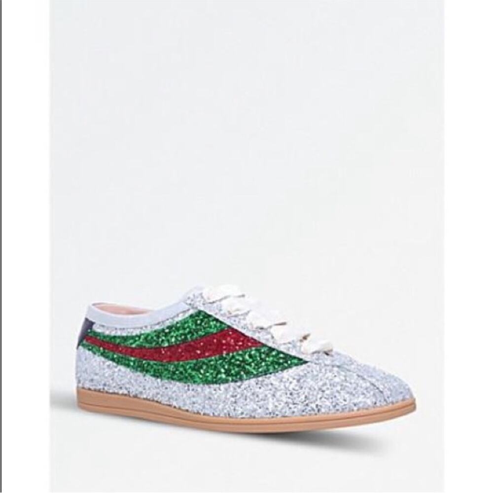 Gucci Falacer Glitter Sneakers Tennis Shoes Size 10.5 - Picture 5 of 13